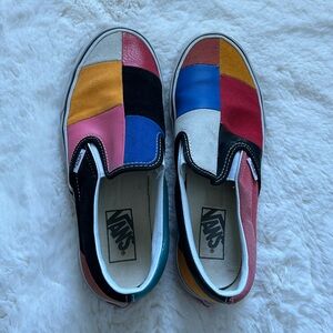 Vans Women’s Colorful Patchwork Slip-On Sneakers